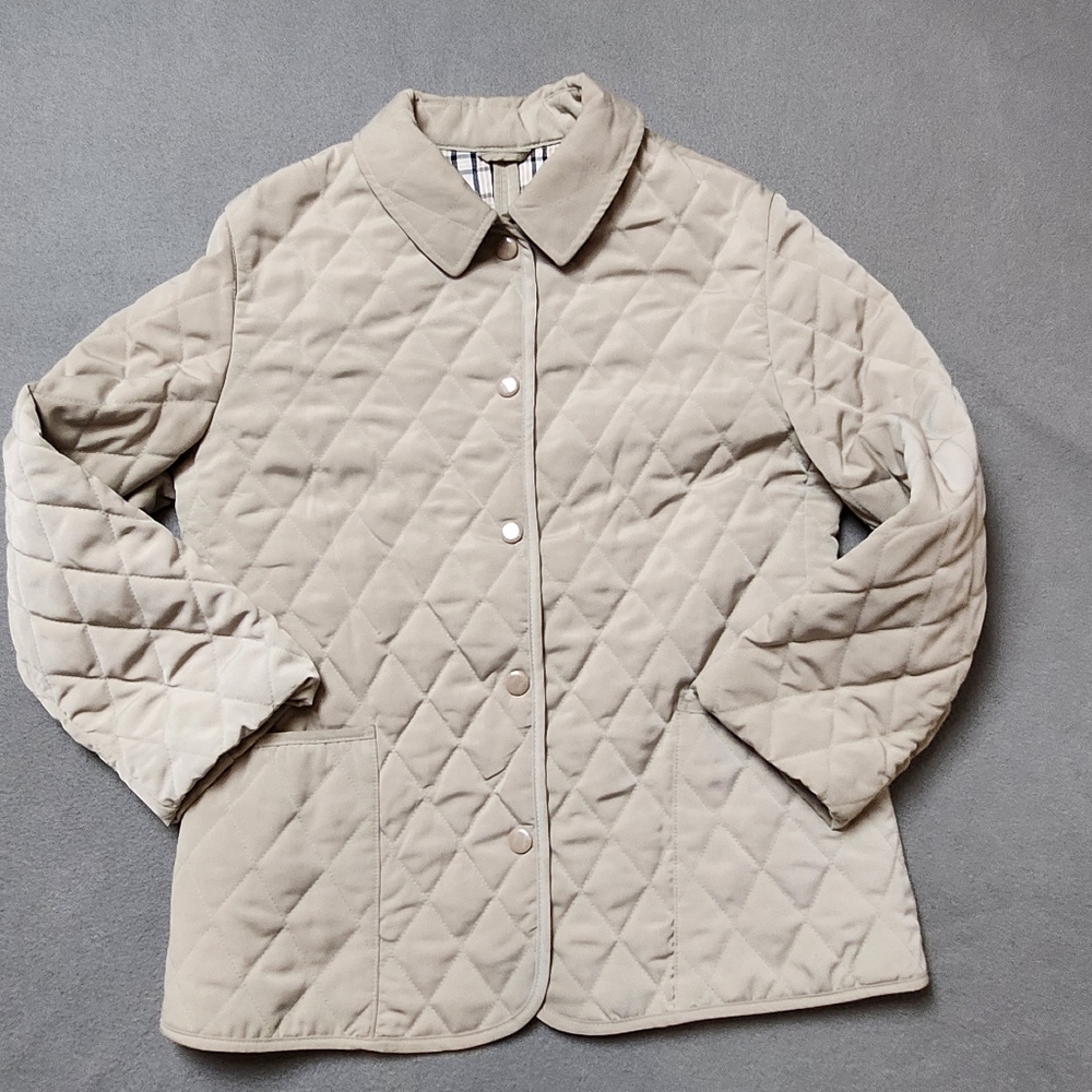 Quilted Jacket Fall / Spring Chore Style Quilted Jacket Petite Sz 7/8 - Picture 6 of 12